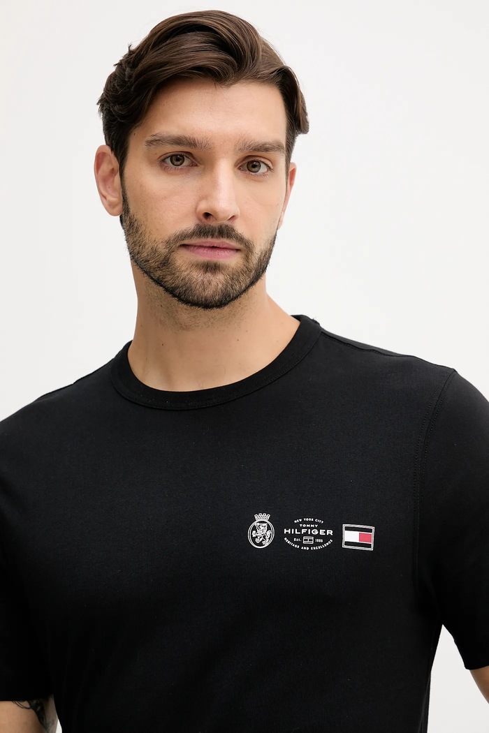 Bavlnené tričko Tommy Hilfiger čierna MW0MW40011