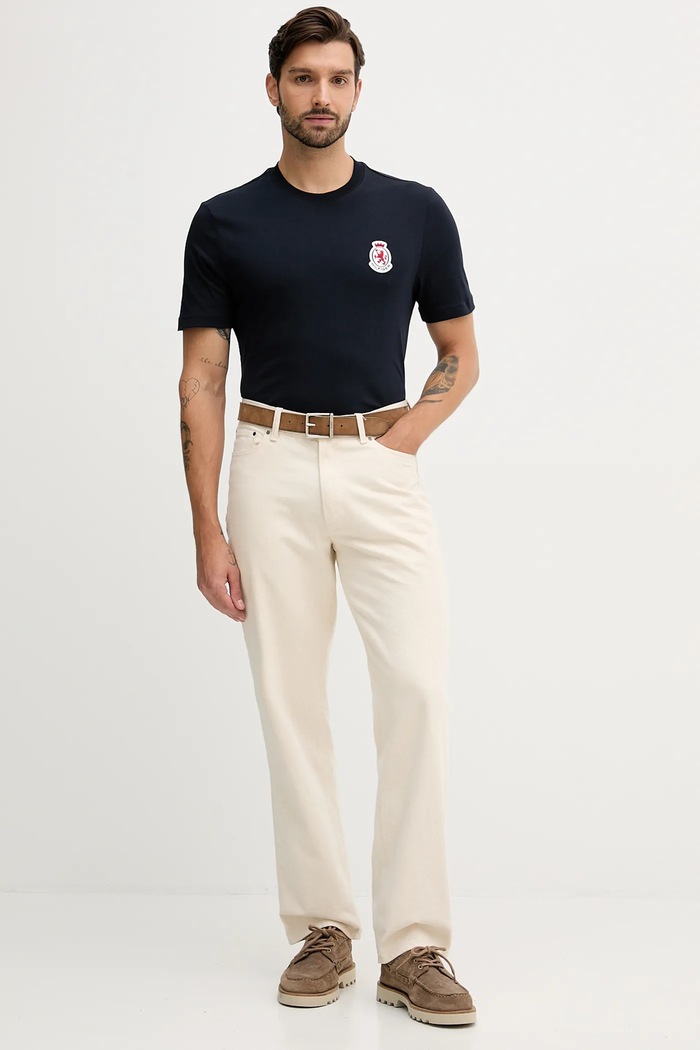 Tommy Hilfiger tricou din bumbac MW0MW40024 bleumarin AW25