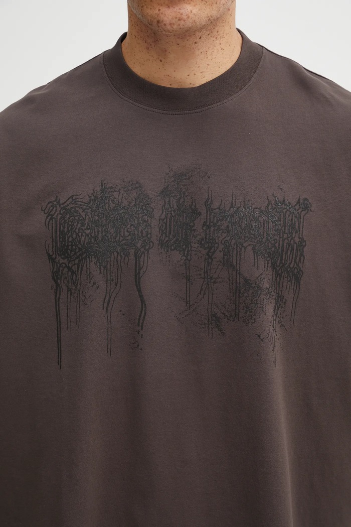 VETEMENTS t-shirt bawełniany Cof Double Dripping Logo Regular brązowy UCF76TR450C