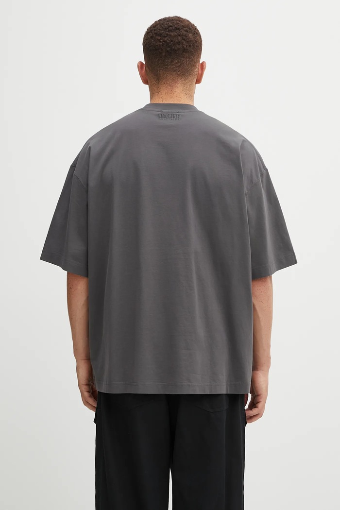 Odzież VETEMENTS t-shirt bawełniany Metal Logo Regular UH76TR600M szary