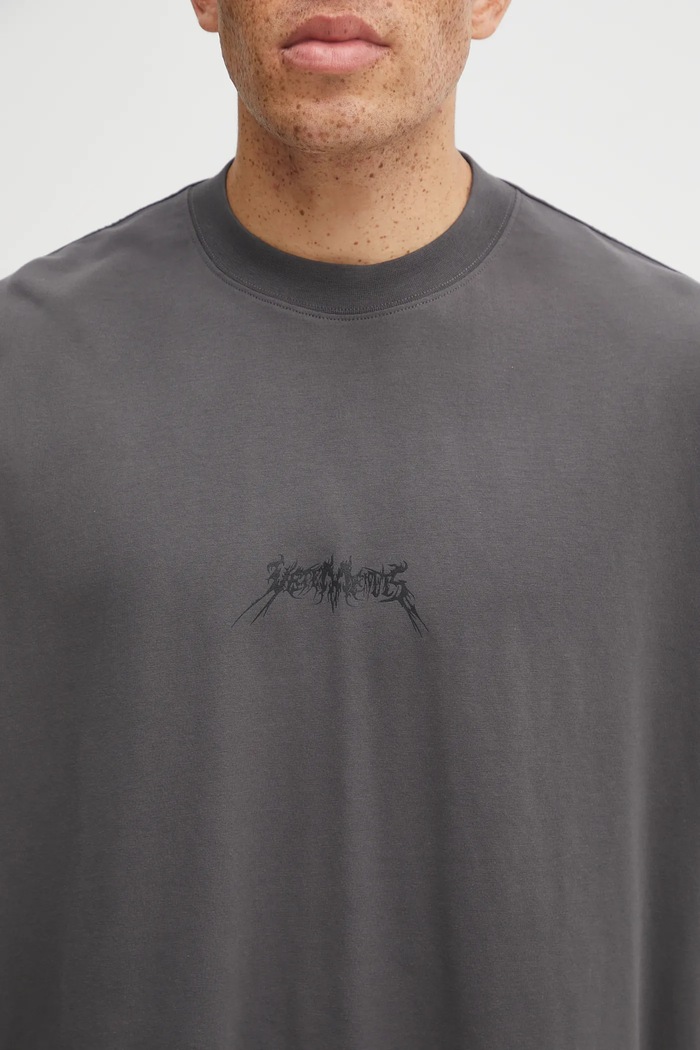 VETEMENTS t-shirt bawełniany Metal Logo Regular szary UH76TR600M