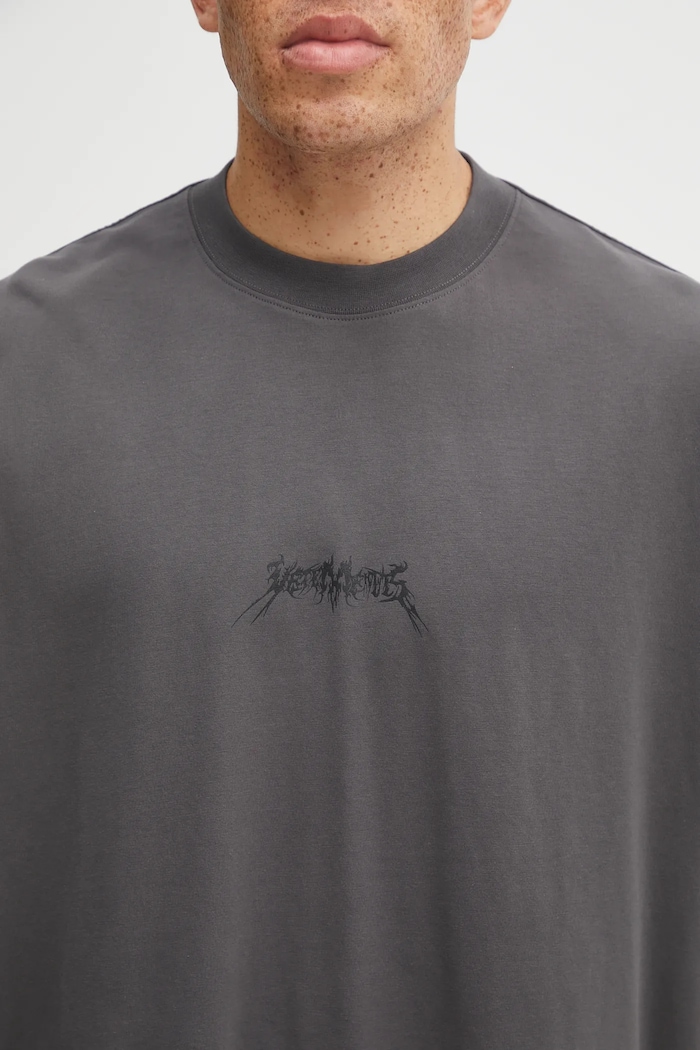 VETEMENTS t-shirt bawełniany Metal Logo Regular szary UH76TR600M