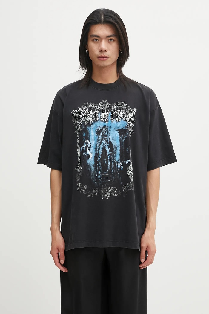 VETEMENTS t-shirt bawełniany Cof Butterfly Oversized wzorzyste czarny UCF76TR800B