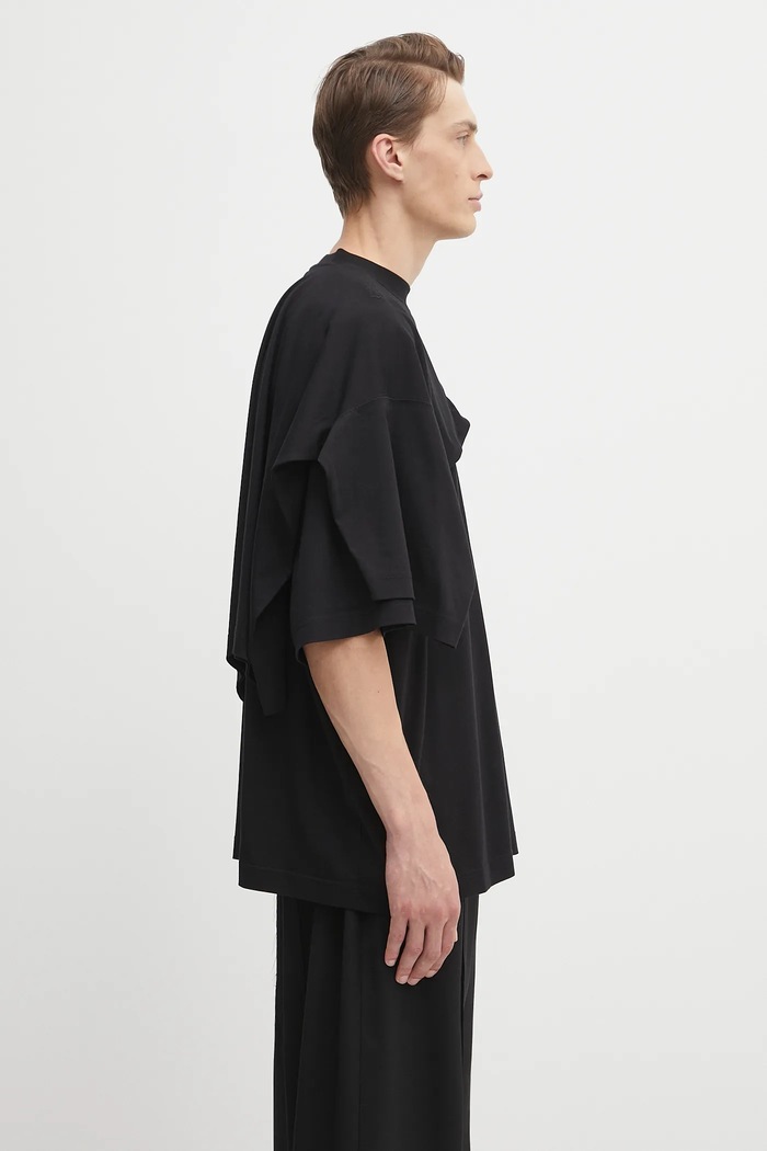Pamučna majica VETEMENTS Double Layered crna UH76TR400B