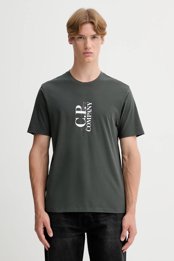 Памучна тениска C.P. Company стандартна сив 19CMTS091A005100W