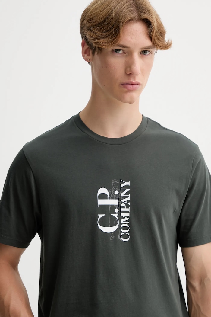 Памучна тениска C.P. Company сив 19CMTS091A005100W