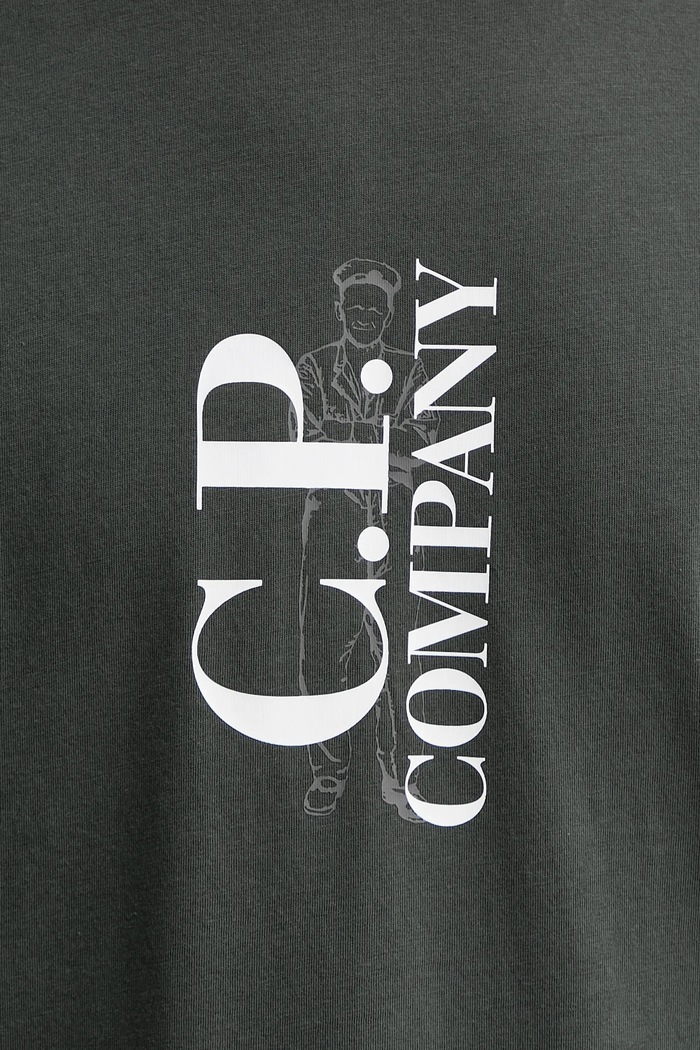Памучна тениска C.P. Company 19CMTS091A005100W сив