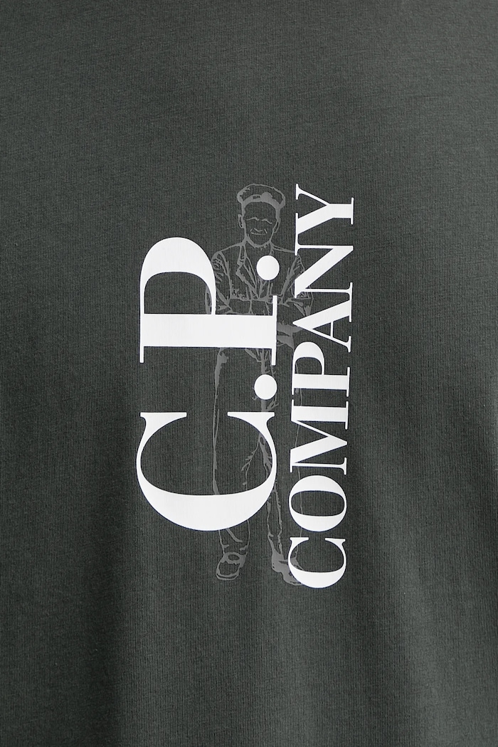 Памучна тениска C.P. Company 19CMTS091A005100W сив
