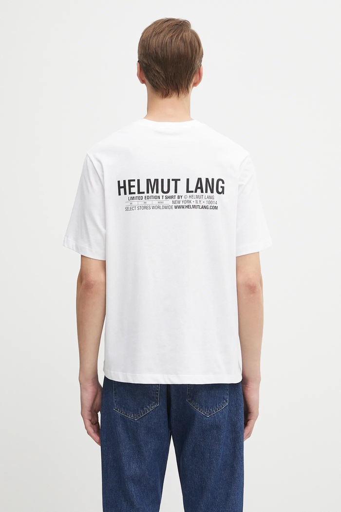 Βαμβακερό μπλουζάκι Helmut Lang κανονικό λευκό P04HM507