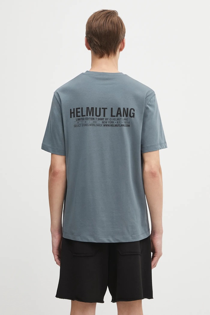 Ruházat Helmut Lang pamut póló P04HM507 kék