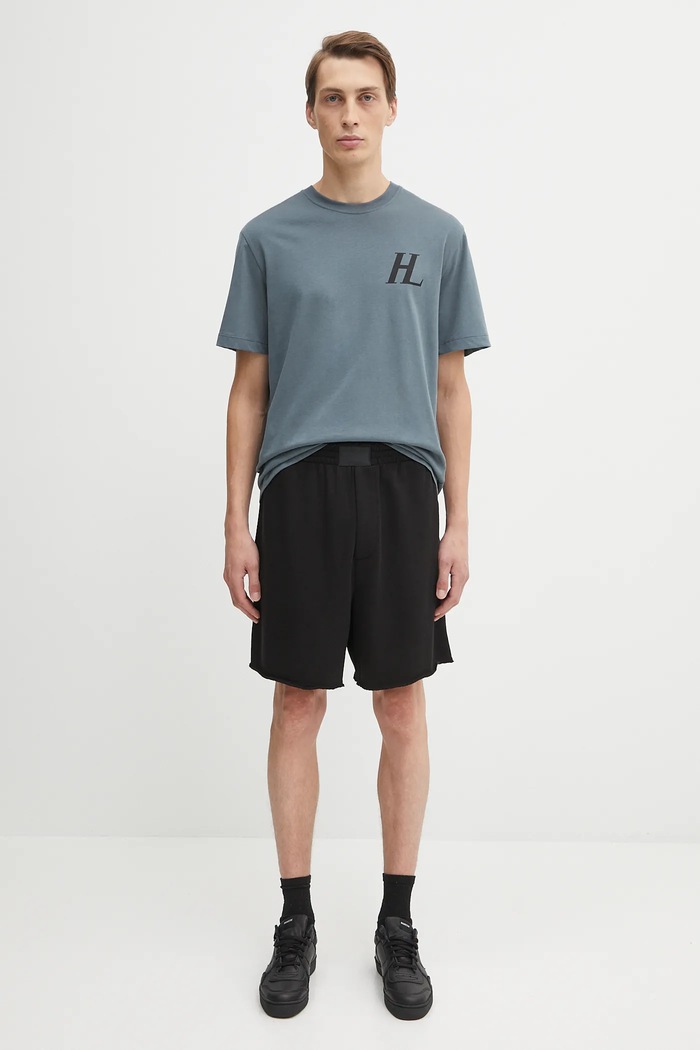 Helmut Lang pamut póló P04HM507 kék