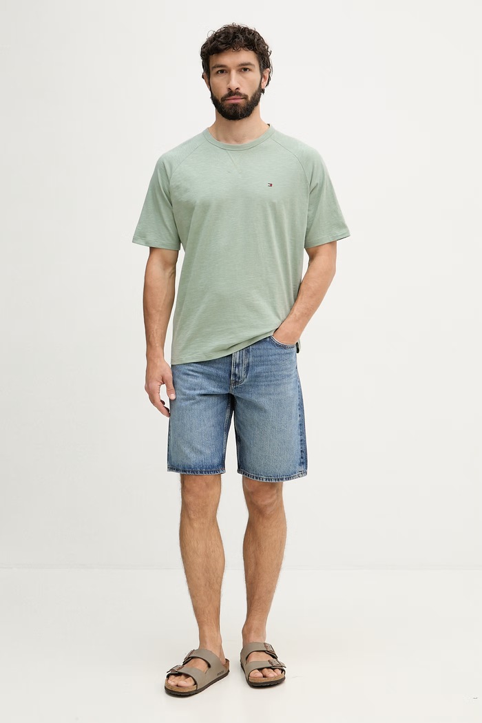 Tommy Hilfiger T-shirt ανδρικό βαμβακερό UM0UM03605 πράσινο SS26