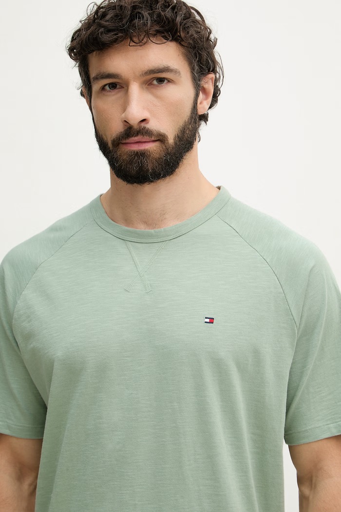 Tommy Hilfiger T-shirt ανδρικό βαμβακερό πράσινο UM0UM03605