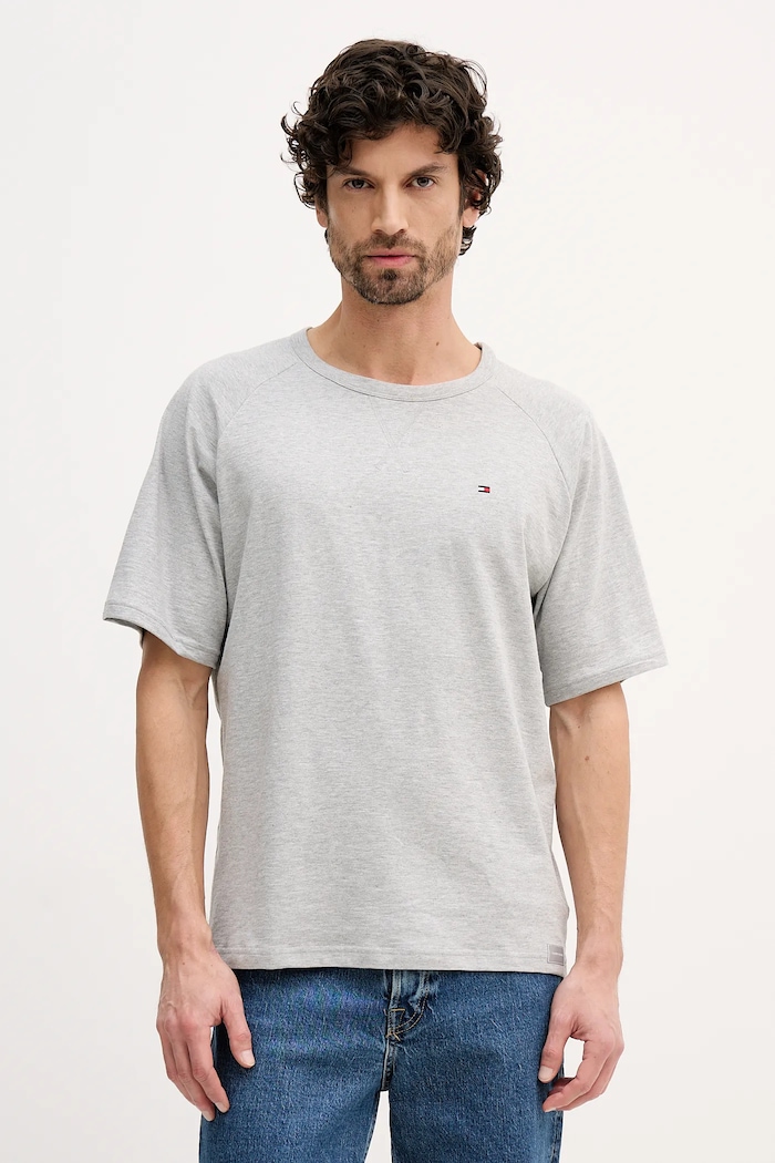 Tommy Hilfiger T-shirt męski bawełniany bawełna szary UM0UM03605