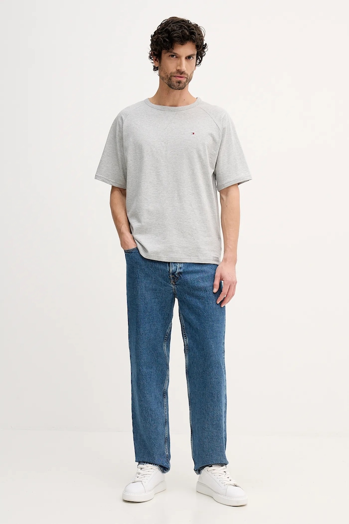 Tommy Hilfiger T-shirt męski bawełniany UM0UM03605 szary SS26