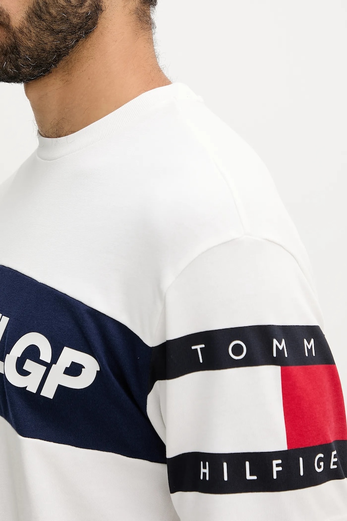 Tommy Hilfiger t-shirt bawełniany x SAIL GP MW0MW41418 beżowy
