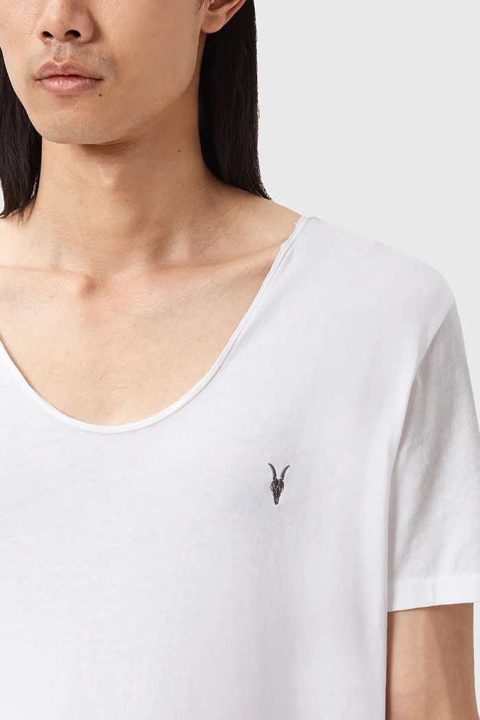 Βαμβακερό μπλουζάκι AllSaints TONIC M052JB λευκό AW25