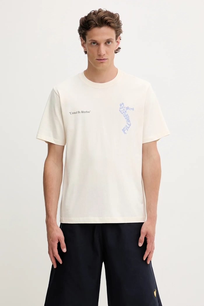Odzież Filling Pieces t-shirt bawełniany Trumpeteer 422520500237 beżowy