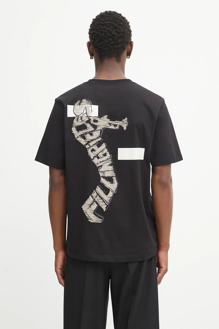 Filling Pieces t-shirt bawełniany Trumpeteer nadruk czarny 422520500237