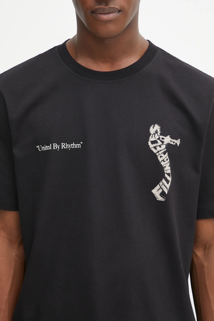 Filling Pieces t-shirt bawełniany Trumpeteer czarny 422520500237