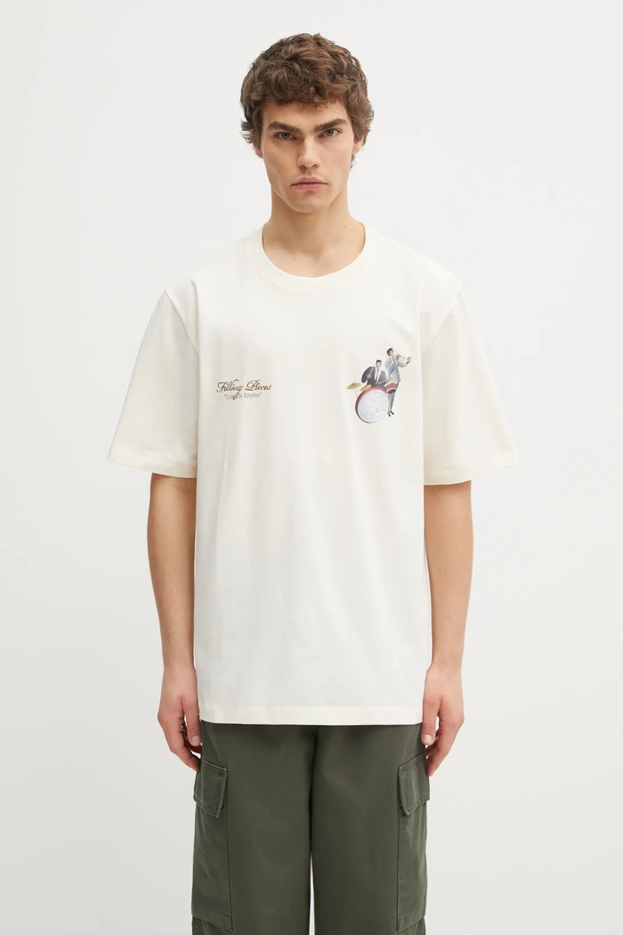 Îmbrăcăminte Filling Pieces tricou din bumbac Band 422520500238 bej
