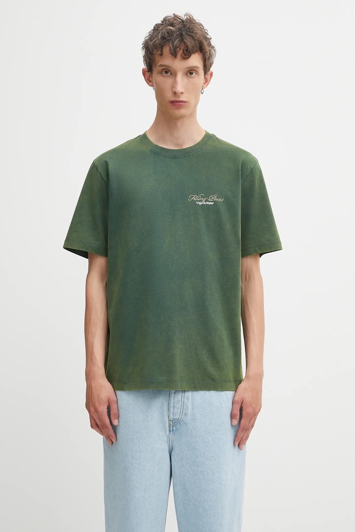 Odzież Filling Pieces t-shirt bawełniany Vinyl 422520500240 zielony