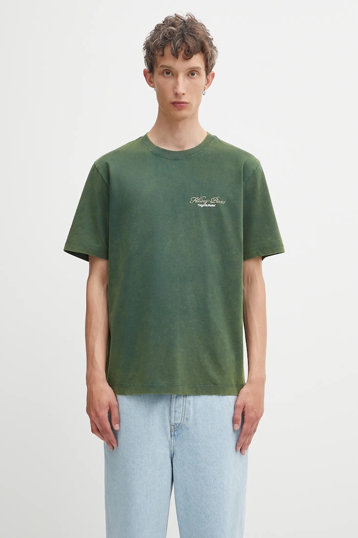 Odzież Filling Pieces t-shirt bawełniany Vinyl 422520500240 zielony