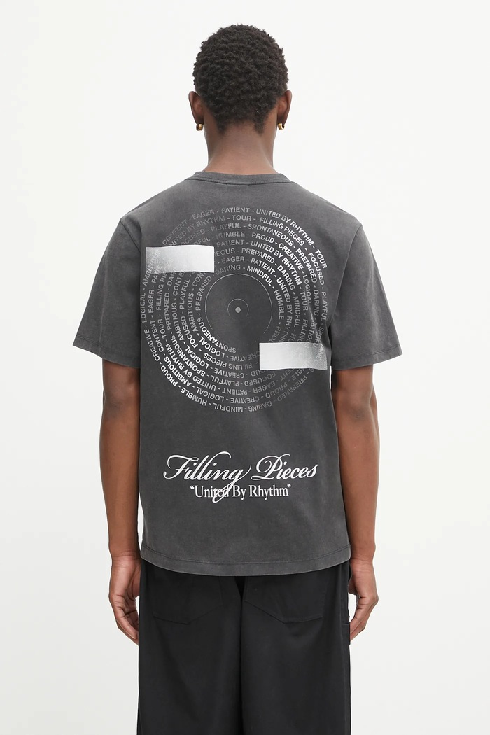 Filling Pieces t-shirt bawełniany Vinyl nadruk szary 422520500240