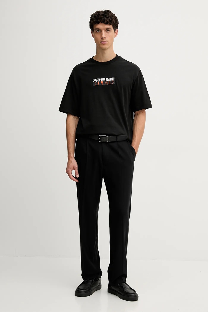 Bavlnené tričko Calvin Klein Jeans LV04RD808G čierna AW25