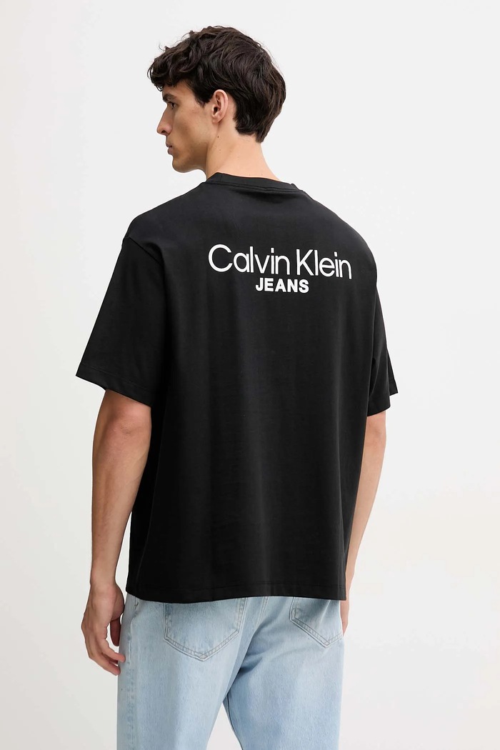 Calvin Klein Jeans t-shirt bawełniany nadruk czarny LV04RD825G