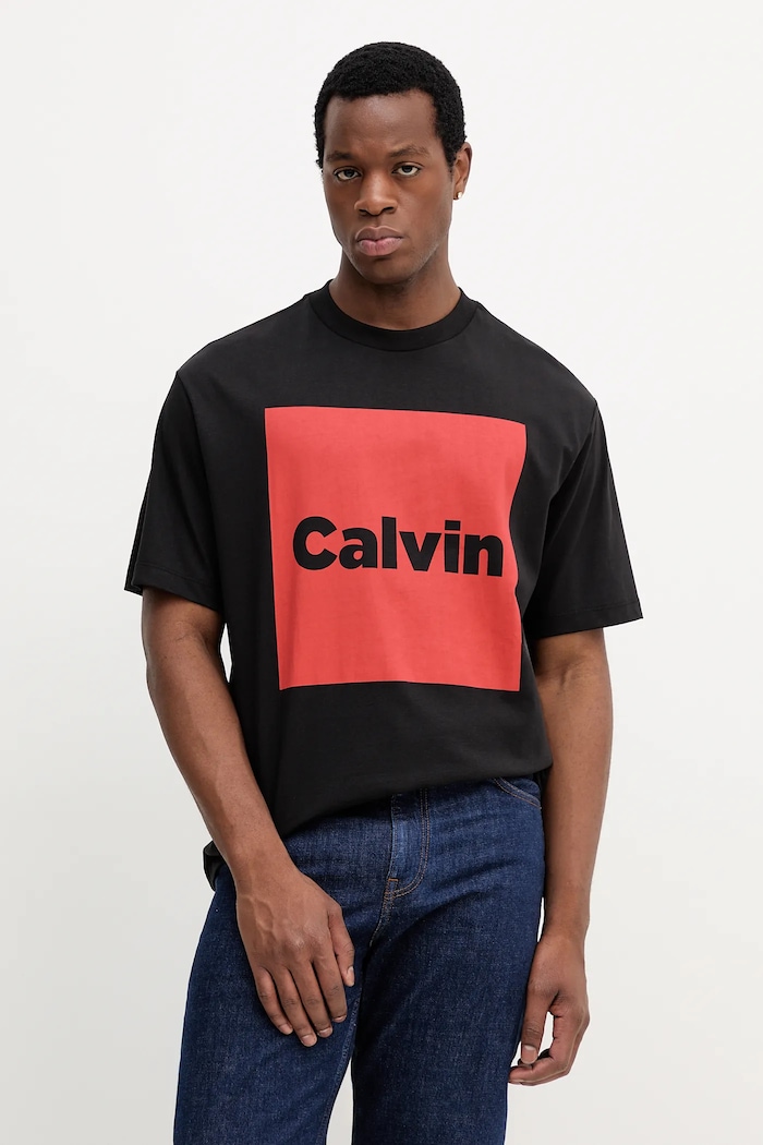 Bavlnené tričko Calvin Klein Jeans potlač čierna LV04RD813G