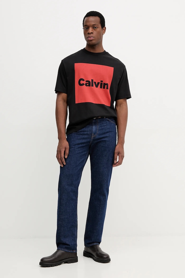 Bavlnené tričko Calvin Klein Jeans LV04RD813G čierna AW25