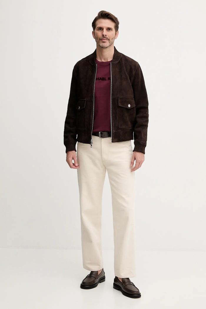 Michael Kors tricou din bumbac CF552PK1V2 burgundia AW25