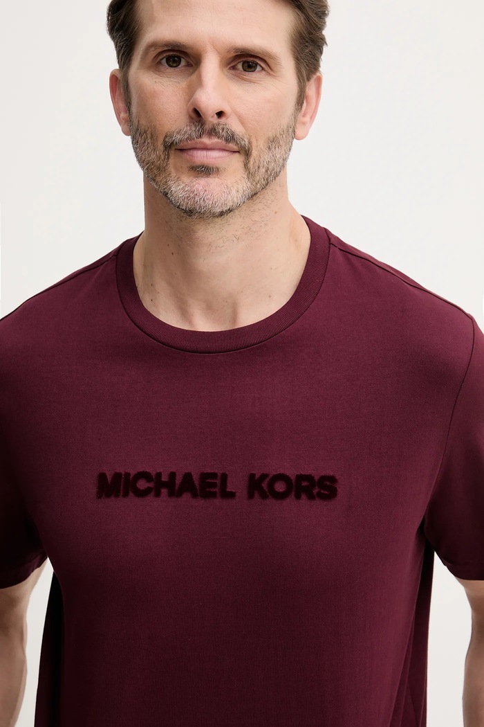 Michael Kors tricou din bumbac burgundia CF552PK1V2