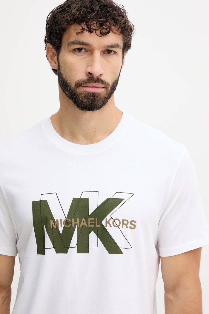 Памучна тениска Michael Kors бял CF552PZFV4