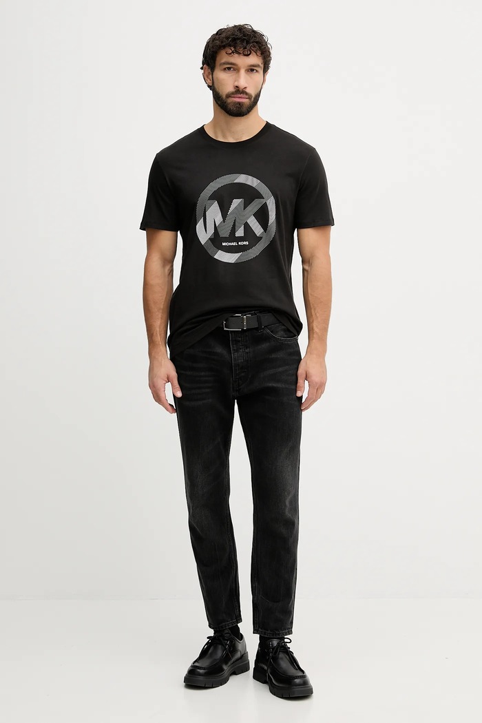 Bavlněné tričko Michael Kors CF552TWFV4 černá AW25