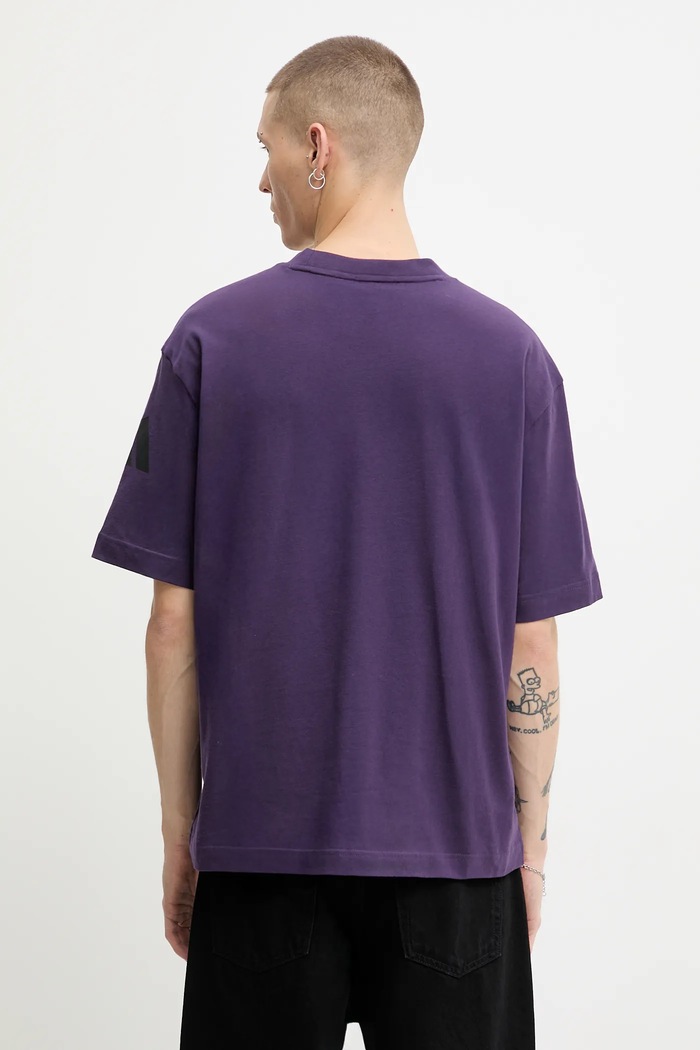 Odzież adidas t-shirt bawełniany Essentials JX5670 fioletowy