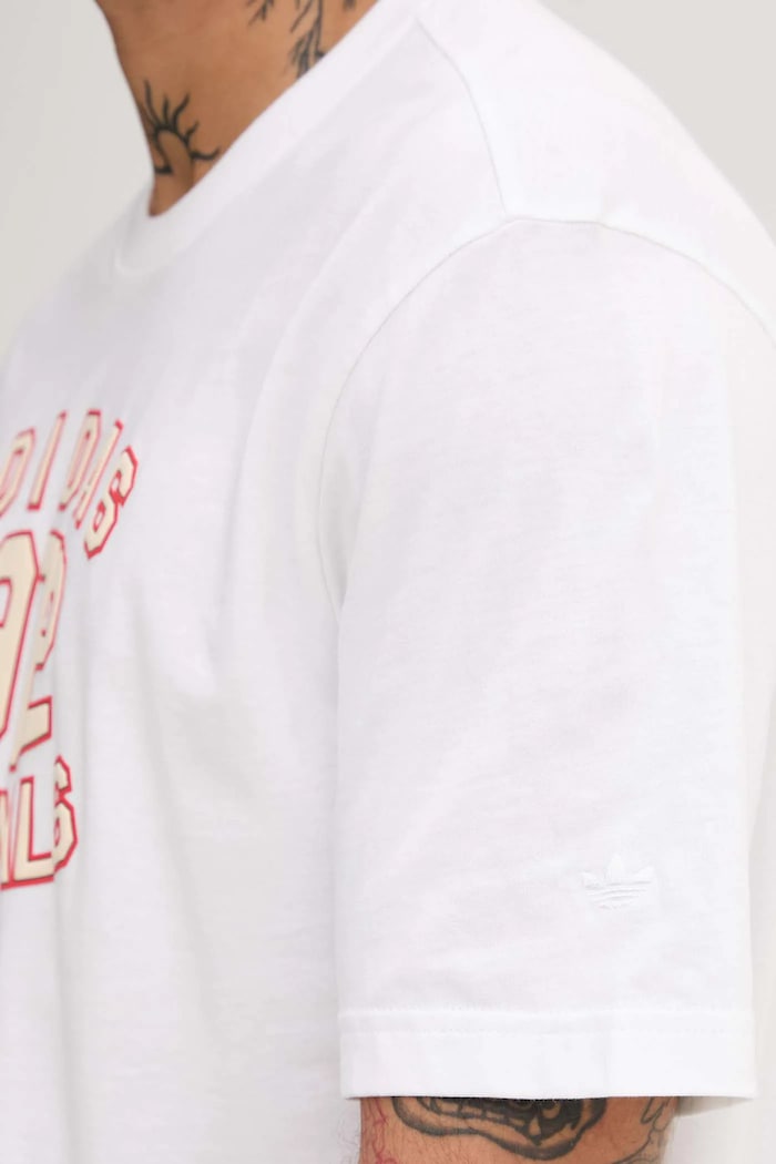 adidas Originals t-shirt bawełniany Varsity JX8174 biały