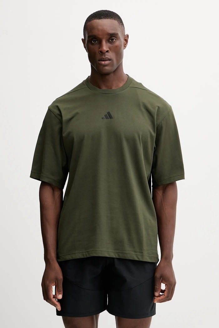 adidas Performance tricou de antrenament Power Workout print verde JV9688