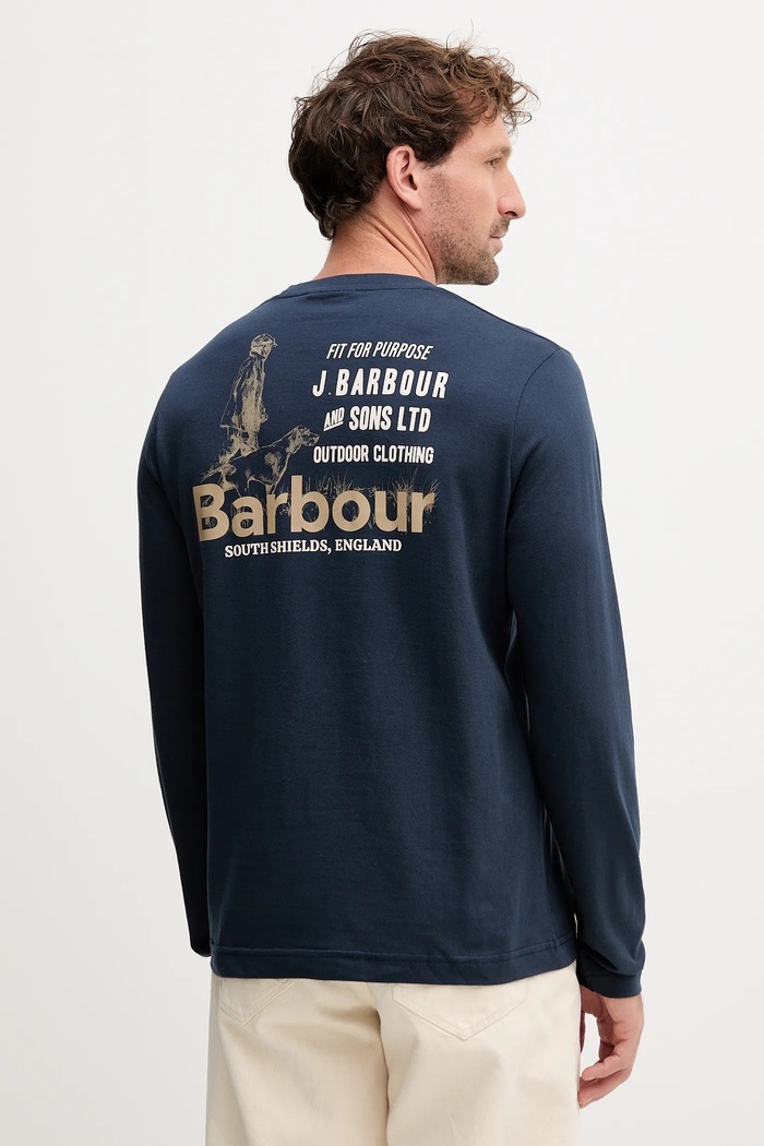 Дрехи Памучна блуза с дълги ръкави Barbour MTS1471 тъмносин