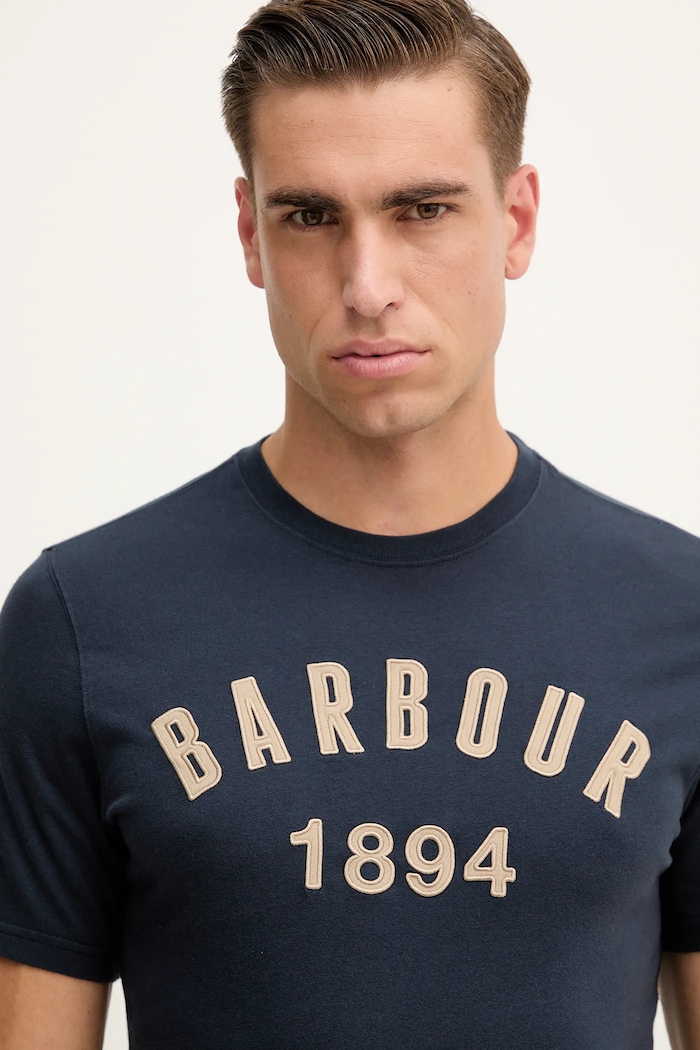 Îmbrăcăminte Barbour tricou din bumbac HOLLINS MTS1472 bleumarin