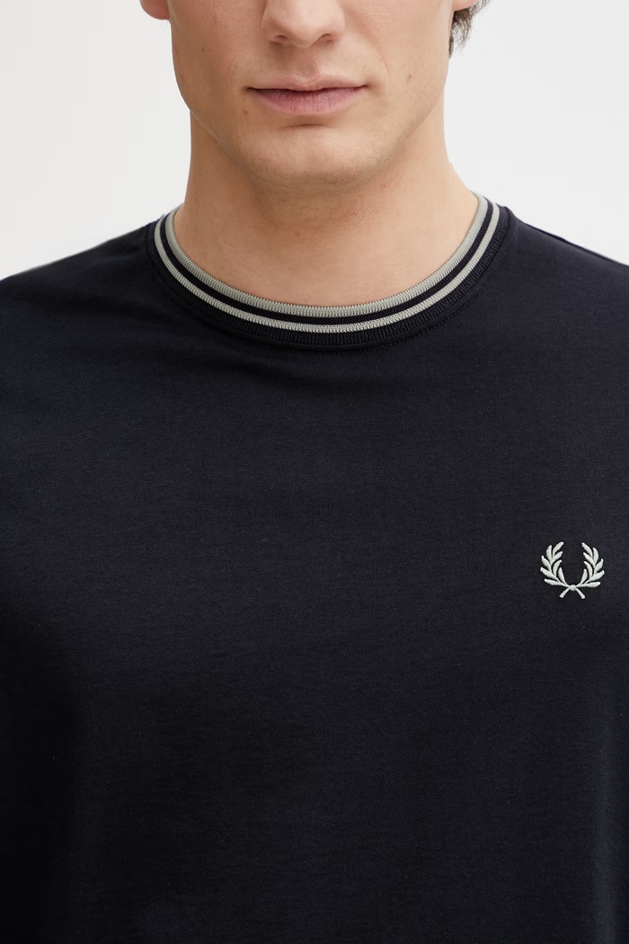 Fred Perry T-shirt βαμβακερό ανδρικό σκούρο μπλε M1588V