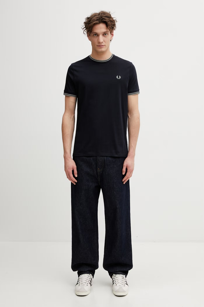 Fred Perry T-shirt βαμβακερό ανδρικό M1588V σκούρο μπλε