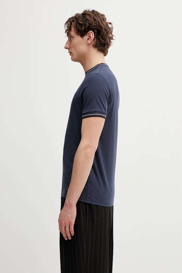 Fred Perry kratka majica moška bombažna M1588V mornarsko modra SS26