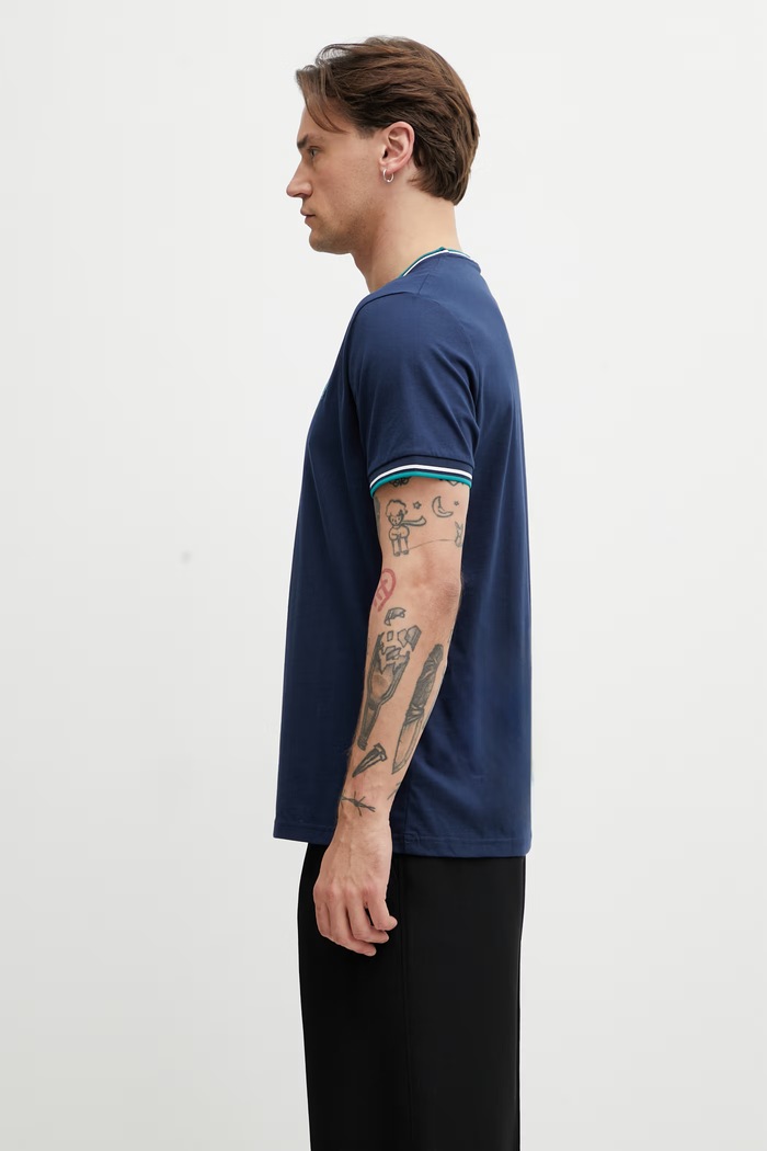 Fred Perry T-shirt in cotone da uomo M1588V blu navy SS26