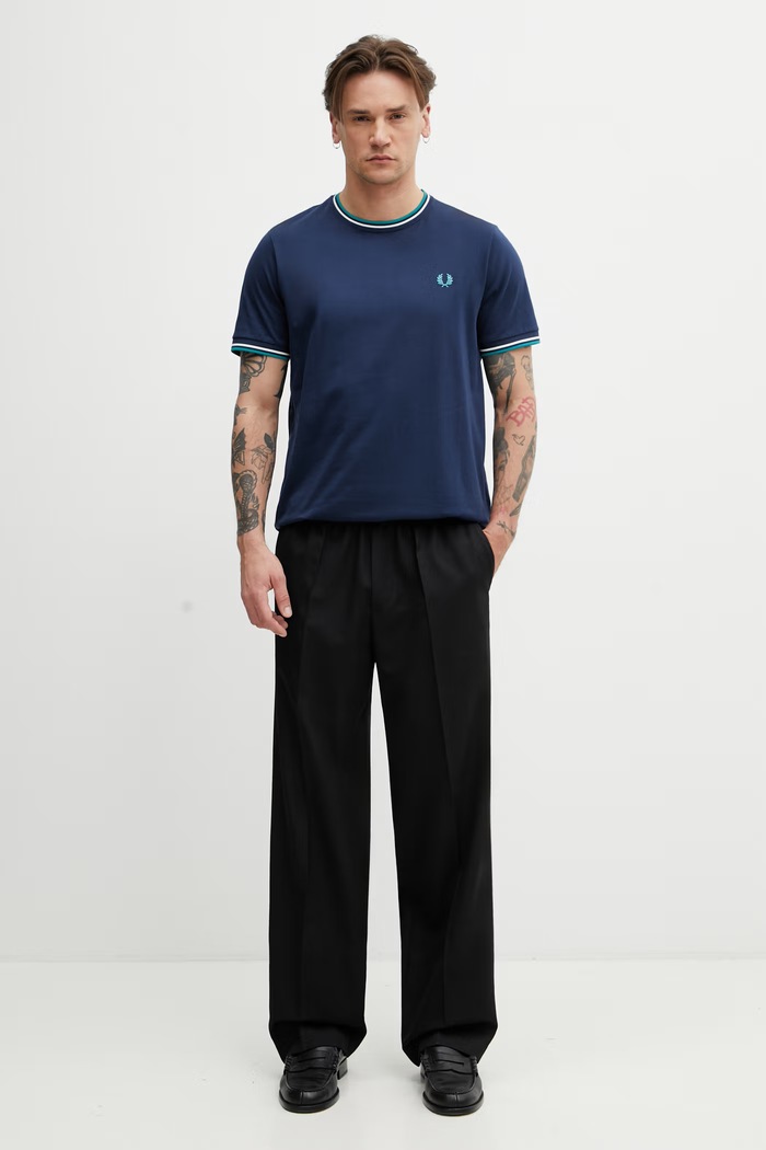 Fred Perry T-shirt in cotone da uomo M1588V blu navy