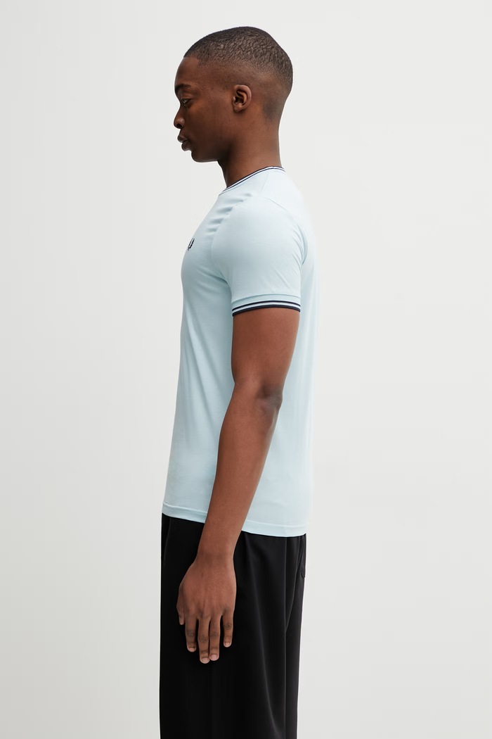 Fred Perry T-shirt βαμβακερό ανδρικό M1588V τιρκουάζ SS26