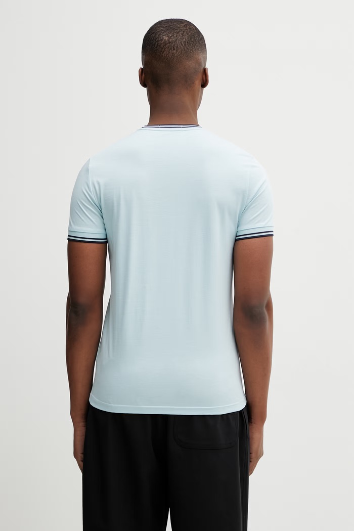 Ρούχα Fred Perry T-shirt βαμβακερό ανδρικό M1588V τιρκουάζ