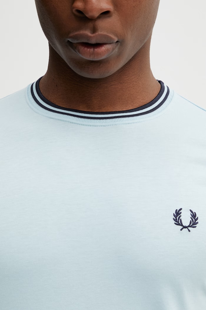 Fred Perry T-shirt βαμβακερό ανδρικό τιρκουάζ M1588V