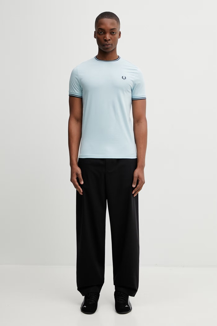 Fred Perry T-shirt βαμβακερό ανδρικό M1588V τιρκουάζ